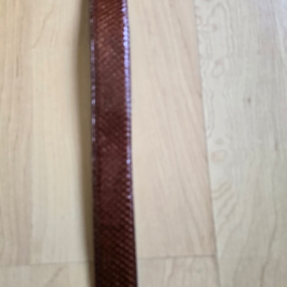 Vintage‎ Cognac Brown Snakeskin Belt with Ornate Silver Oval Buckle Western Boho main image 15